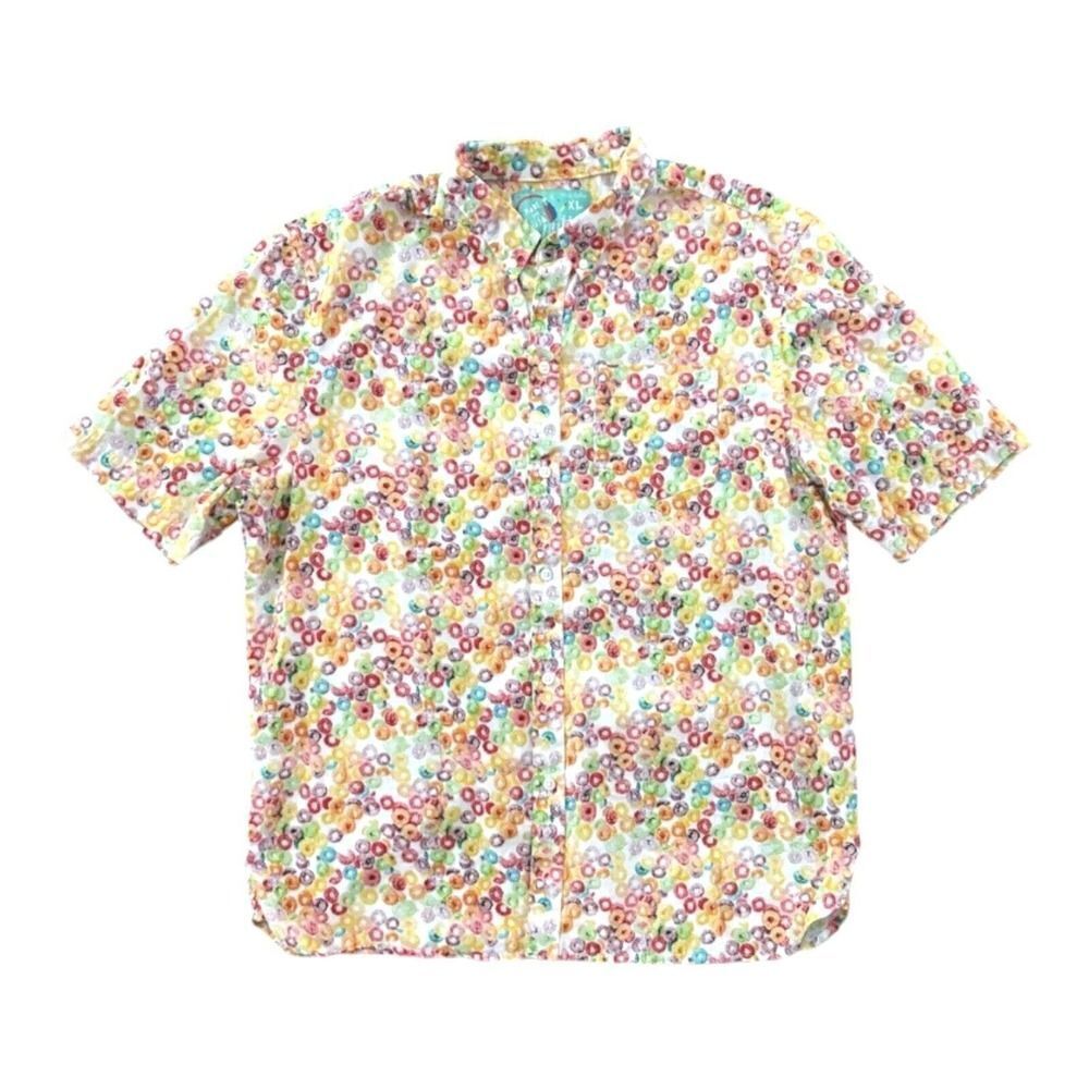 Chubbies Mens Short Sleeve Shirt Tooty Fruity Nutter Button Down Small